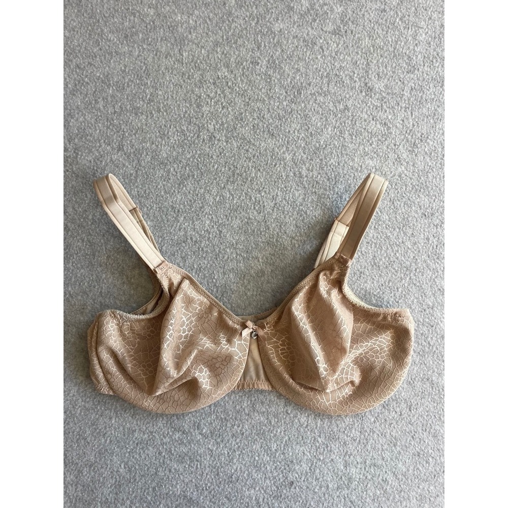 Chantelle C Magnifique Underwire Minimizer Bra Tan Nude Lace 36DD 1891